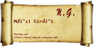 Mözl Girót névjegykártya